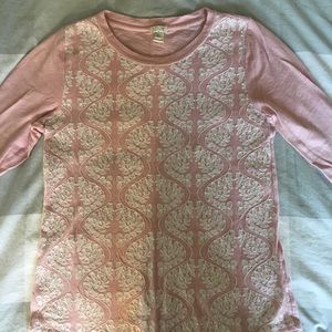 J. CREW SIZE SM Blush and White Knit Top